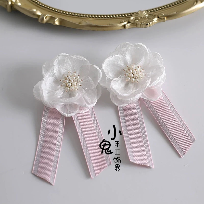 Xiaogui - Sweet Lolita Lace Headdress - Detachable Flower Headwear