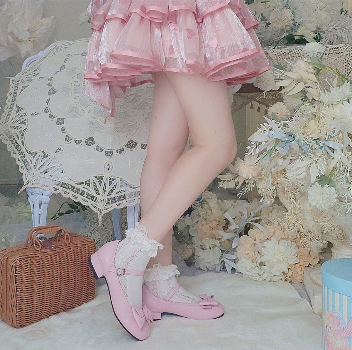 Sosic - Kawaii Lolita Bow Falt Shoes - Shoes