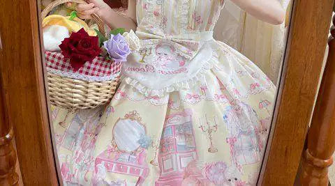 Sweetheart Dream Machine - Toy Room Print - Sleeveless OP Dress with Teddy-Bear Motifs