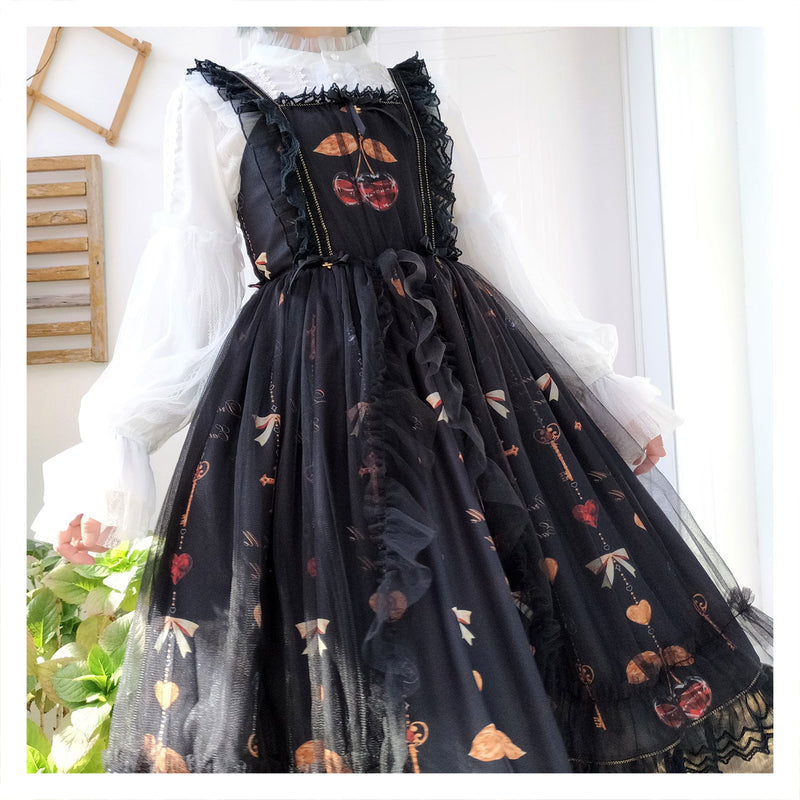 Sakurada Fawn - Alice's Cherry - Plus Size Lolita Shirt Chiffon Blouse