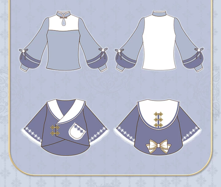 Baozi Pig - Spring Dawn - Chinese-Style OP Dress Set with Gold Trim