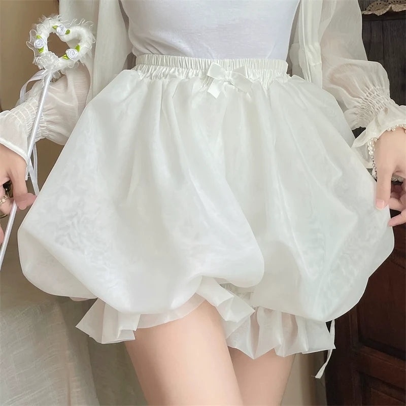 Sugar Girl - Casual Lolita Bloomers - Solid Color Organza Shorts Other Surprise