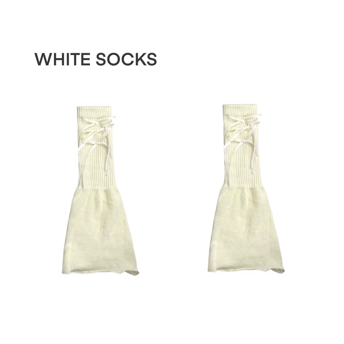 White Socks - Ballet Slouch - Thin Sock Covers with Ribbon Details