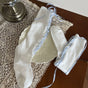 White-blue strap socks, one pair / One Size