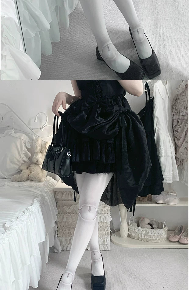 roji roji - Joint Doll - Printed Tights in Skin-Tone and Velvet Options