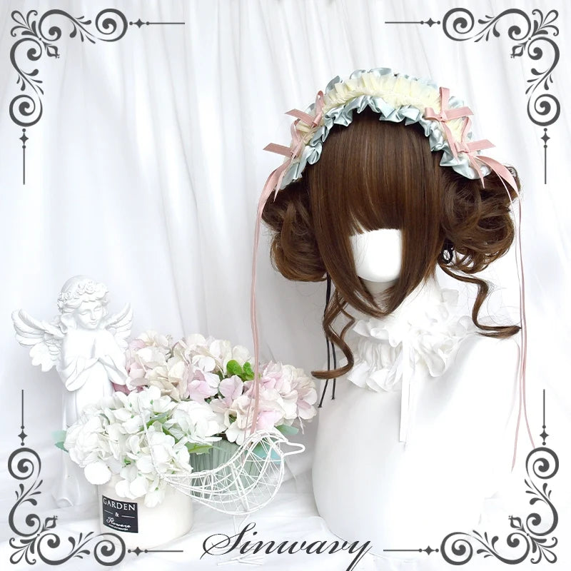 Sinwavy - Kawaii Lolita Brown Wig Cute Bun - Ponytail Doll-like Wig Wig