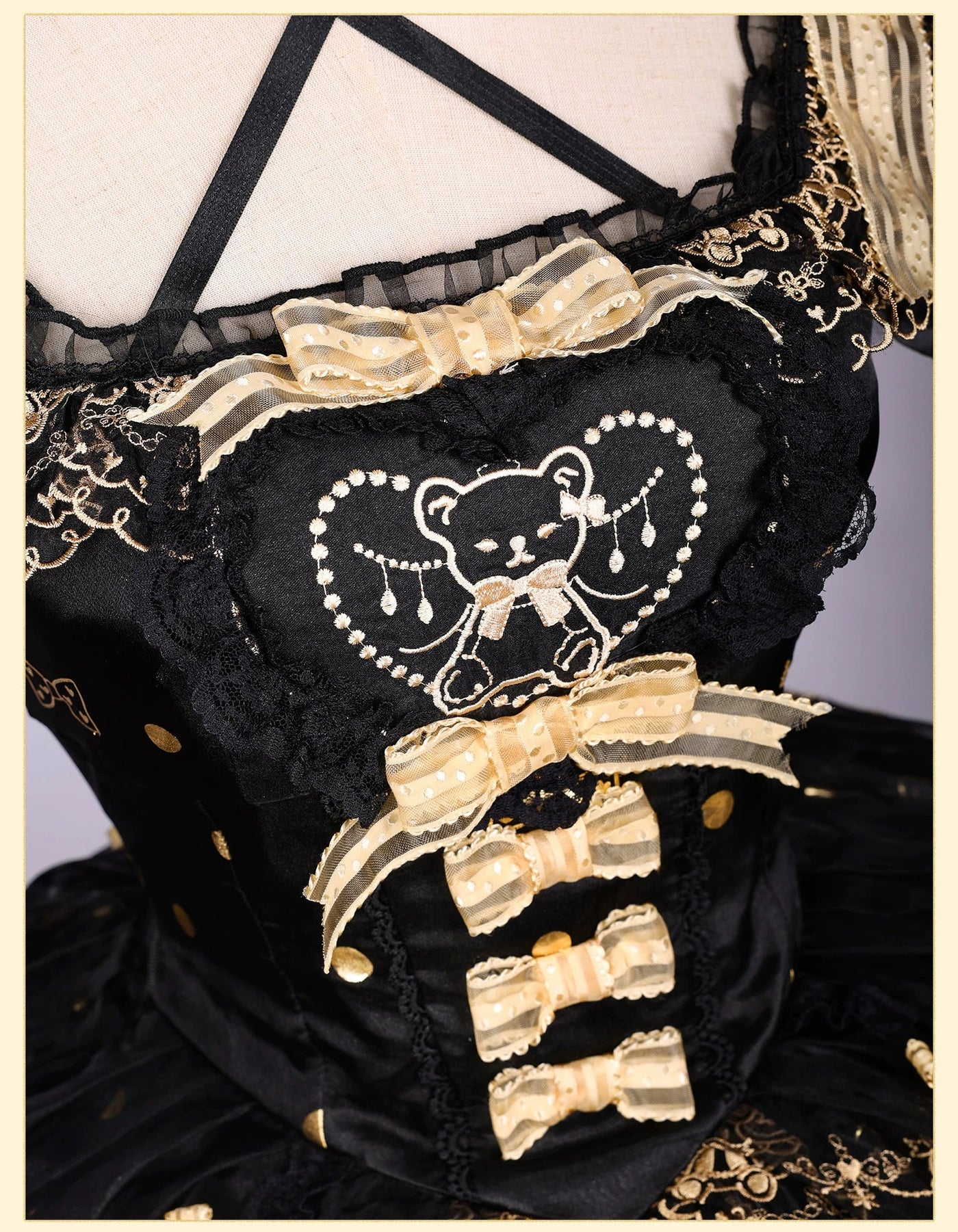 Alice Girl - Brown Sugar Bear - Old School Lolita OP & Halter Dress, Bear Print