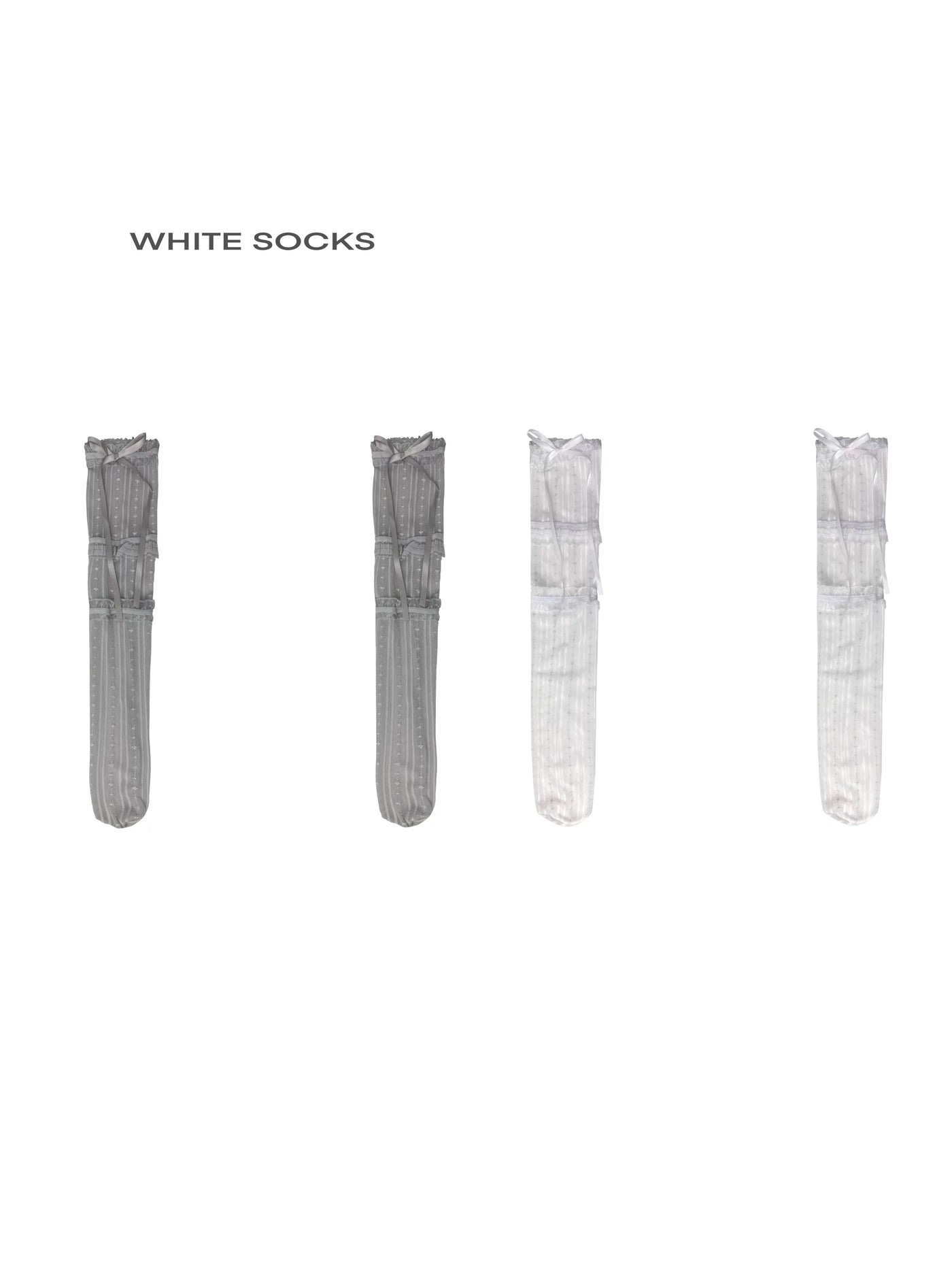 White Socks - Three-Layer Lace - Socks with layered lace trim