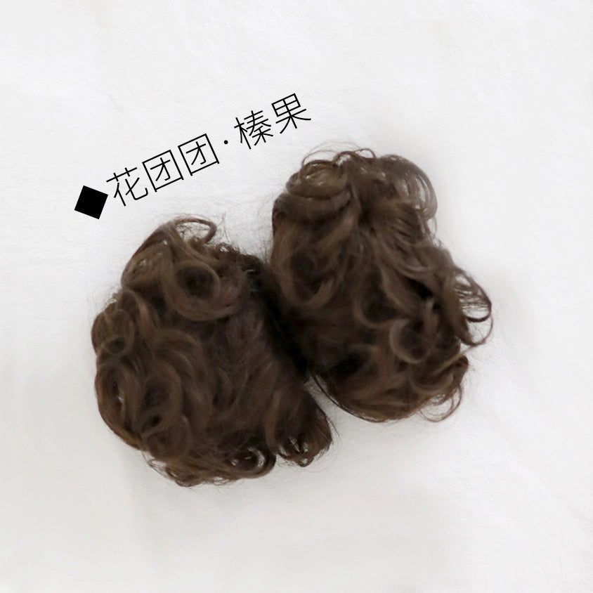 Spot MONKEEP Monkey Bajia Small Q Pie Double Ponytail Dough Tweet Tiger Clip Highlights Dyeing Top Bangs Hair Piece Wig