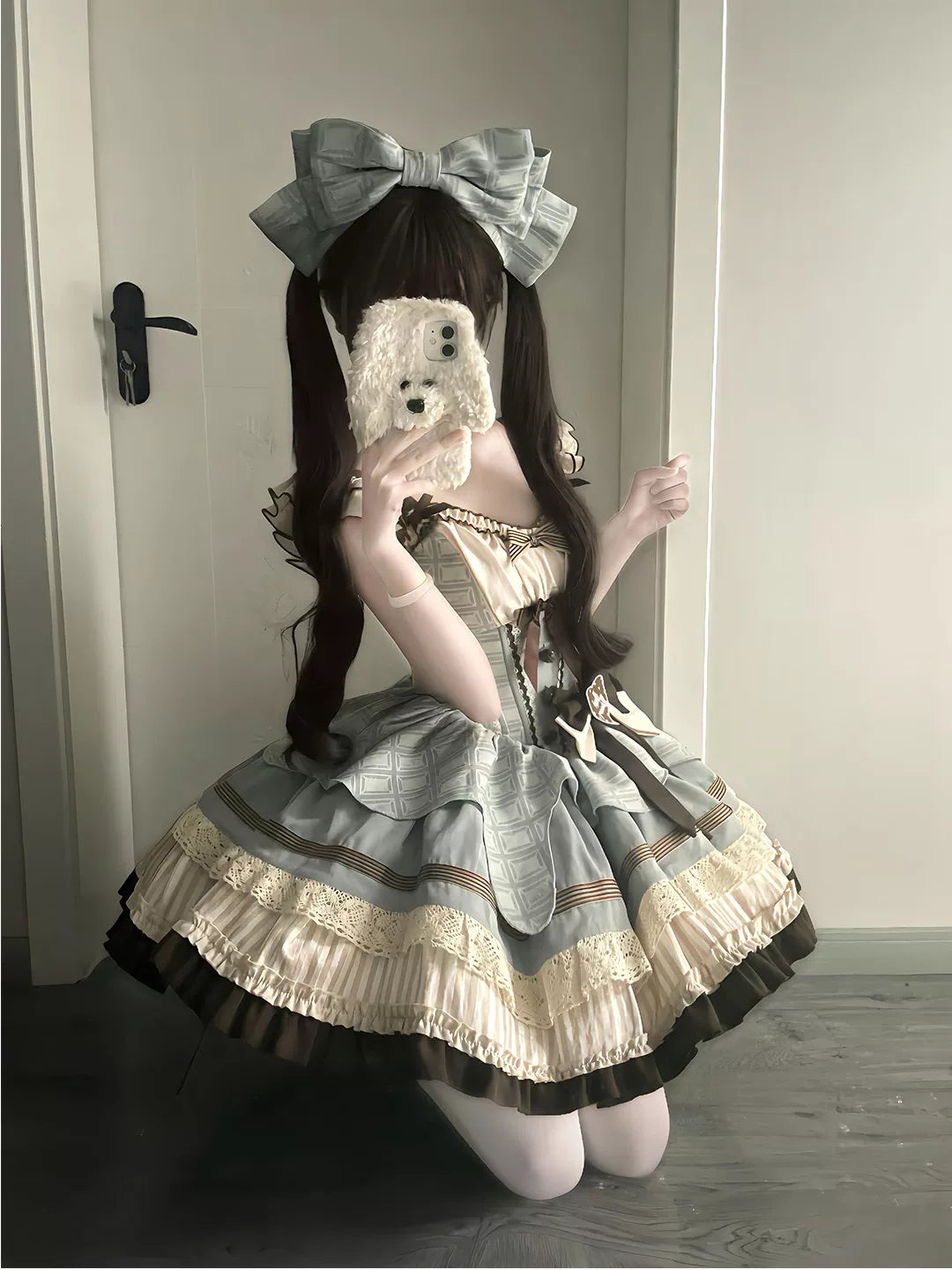 Creamy - Mint Chocolate Ballet - Mint Chocolate JSK Set with Waist Bow and KC Headpiece