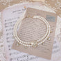 High-gloss acrylic pearl white-rhinestone necklace