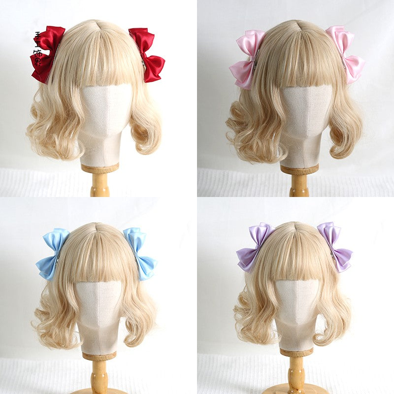Xiaogui - Sweet Lolita Ponytail Lolita Bow - Hair Clips Headwear
