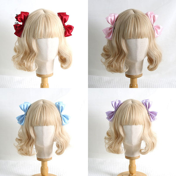 Xiaogui - Sweet Lolita Ponytail Lolita Bow - Hair Clips Headwear