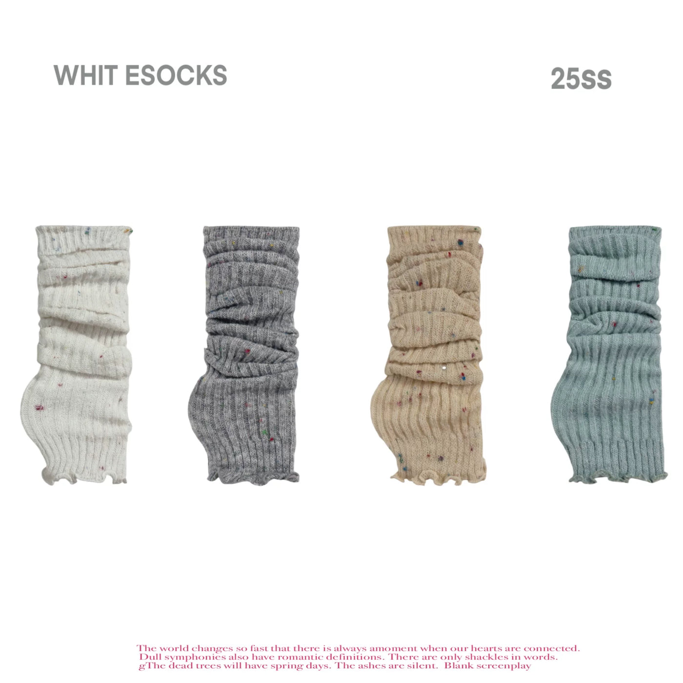 Ribbed knit polka dot leg sleeve with slouchy stackable fit