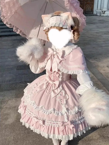 Creamy - Pink Princess - Pink JSK with a Cape and Bow Detail