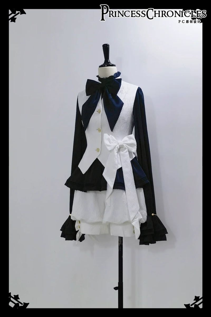 Princess Chronicles - Rabbit Hunter - Ouji Lolita Shirt Sapphire Blue Long Sleeve Blouse