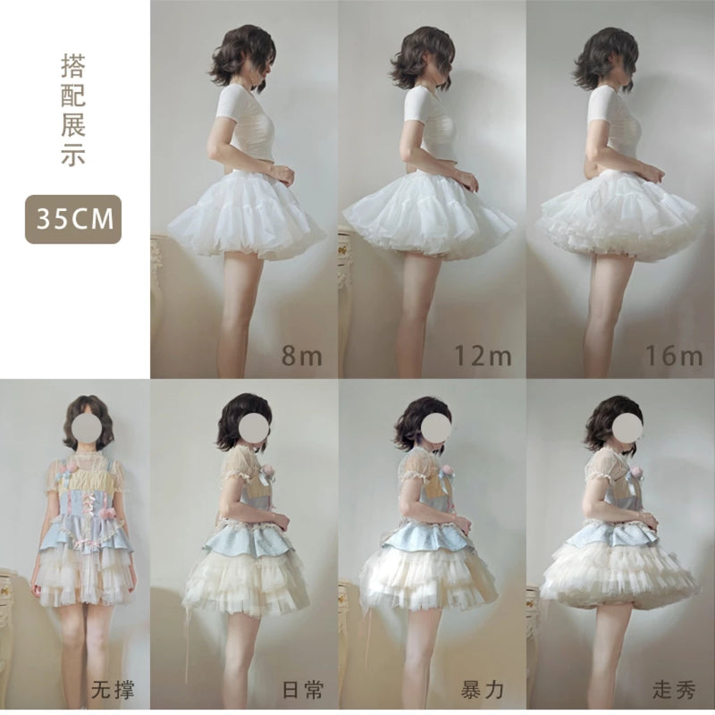 魔塔大陆 - 30–60cm 多蓬度 狗短飞天款 走秀高蓬 A 型软纱裙撑(含安全裤款) - 细节图 12