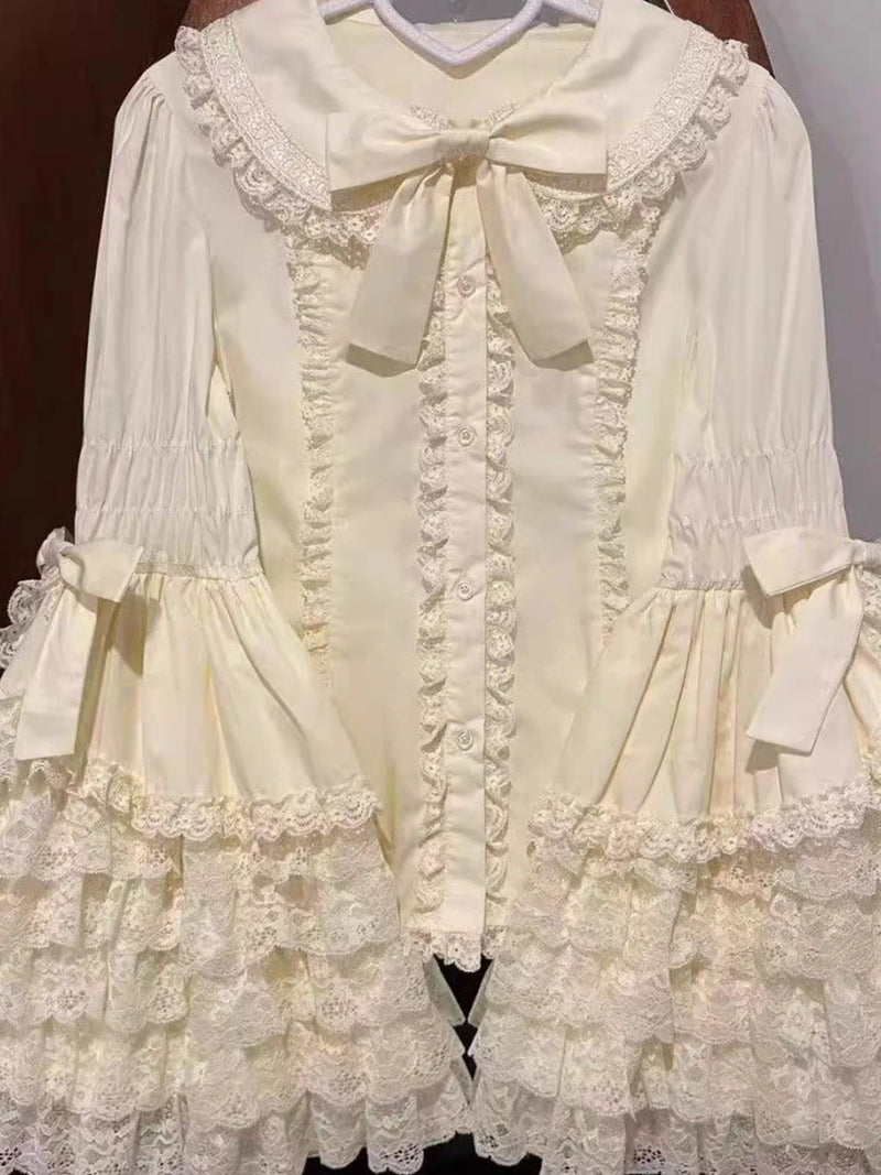 Yueele - Doll Lace Hime Sleeve - Plus-Size Lolita Outfit Set - detail view 5