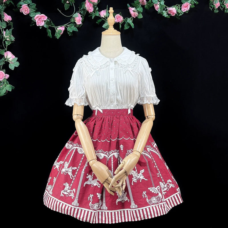 DMFS Lolita - Doll Collar - Peter Pan collar blouse with lace trim and detachable bows - product detail 8