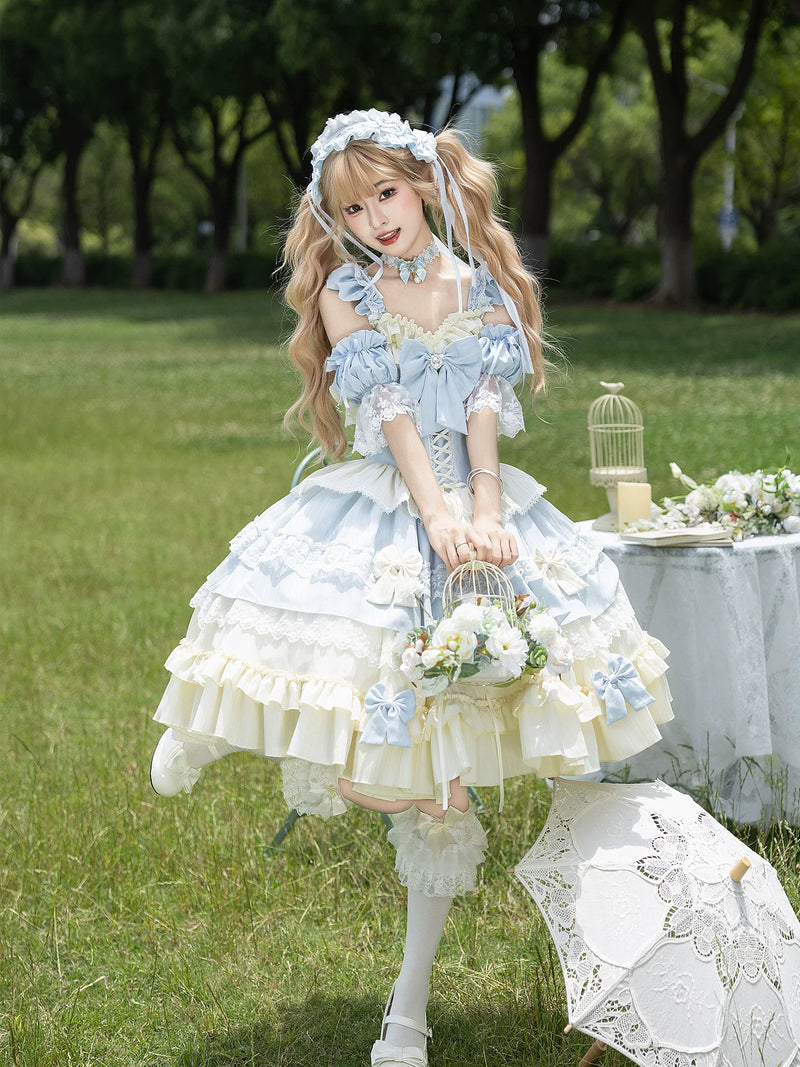 HeySugar HeyDou - Ice Blue Milk Glow - Sweet Lolita JSK full set