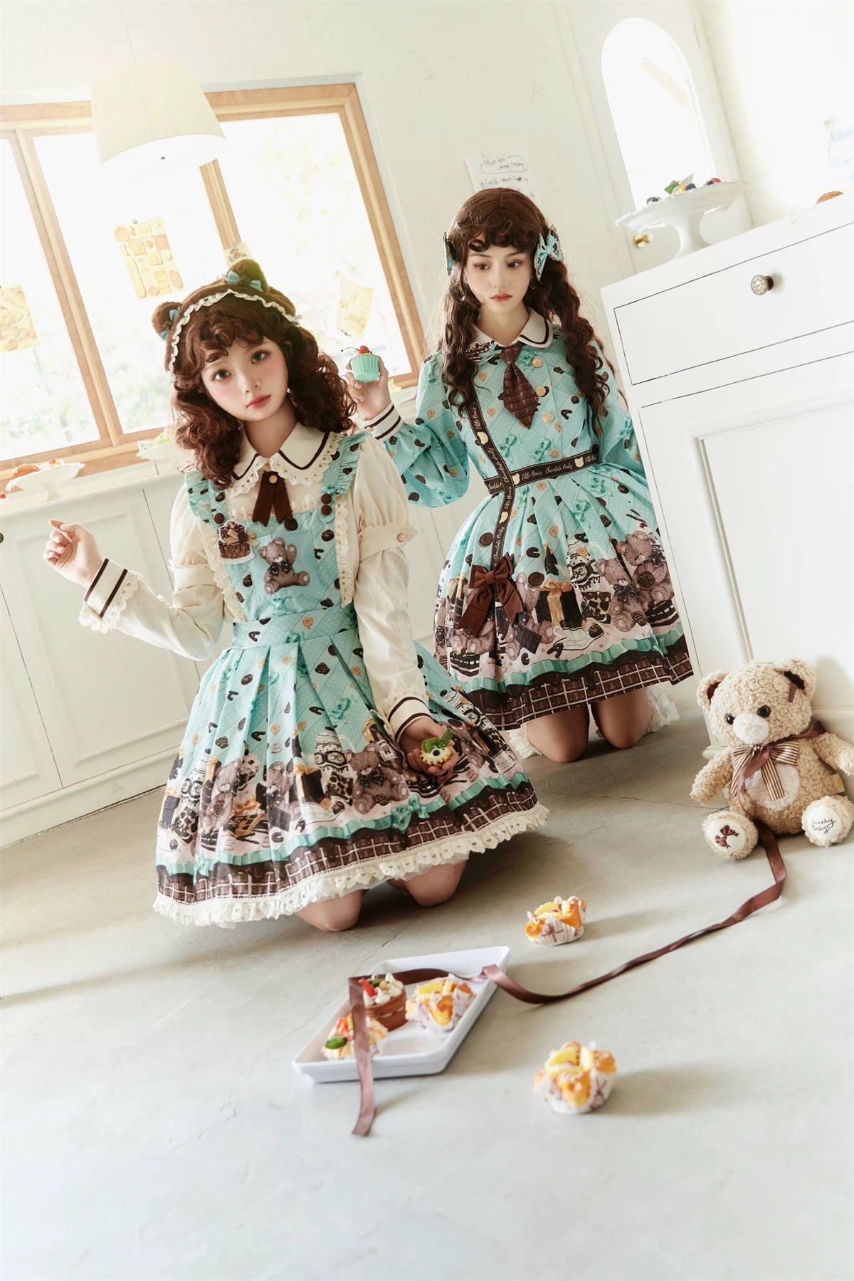 Pumpkin Planet - Mint Chocolate Bear Party - JSK with a teddy-bear print