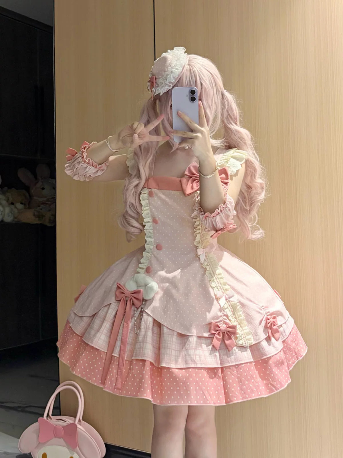 Sweetheart Dream - Glass Bottle - Pink JSK Dress Full Set