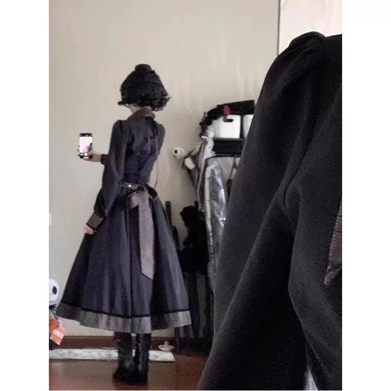 Creamy - Gothic Court - Blouse & Skirt Set with a ruffled front