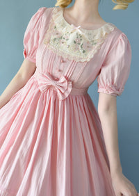 Strawberry Witch - Nerry - Sweet Lolita Embroidered OP Dress Multicolors - S / pink long-sleeved long dress