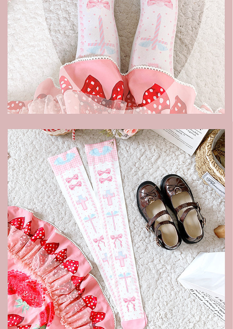 Roji Roji - Sweet Bow Lolita Thigh stockings - Socks