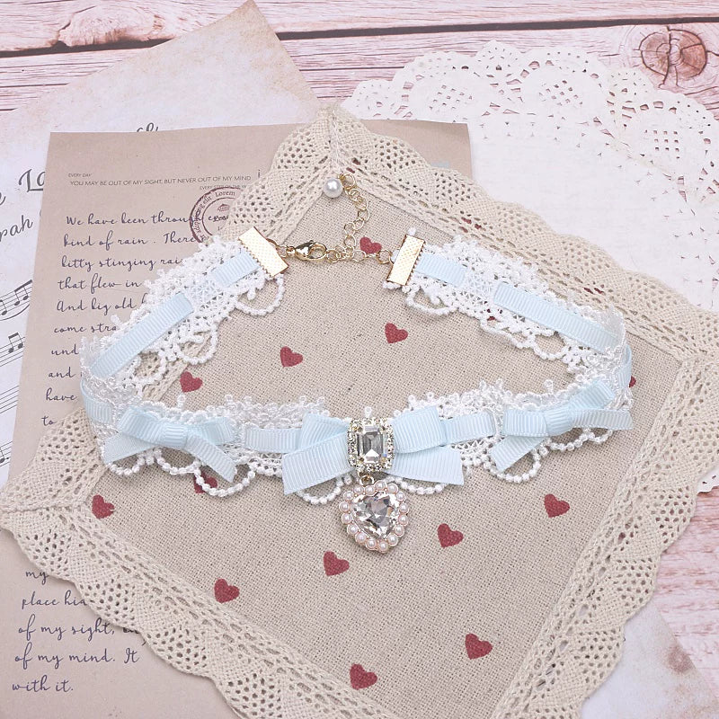 Independent Brand - Heart Pearl Bow - Necklaces, Bracelets and Collars with Heart Charms