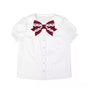 White Shirt with Burgundy Bow / S