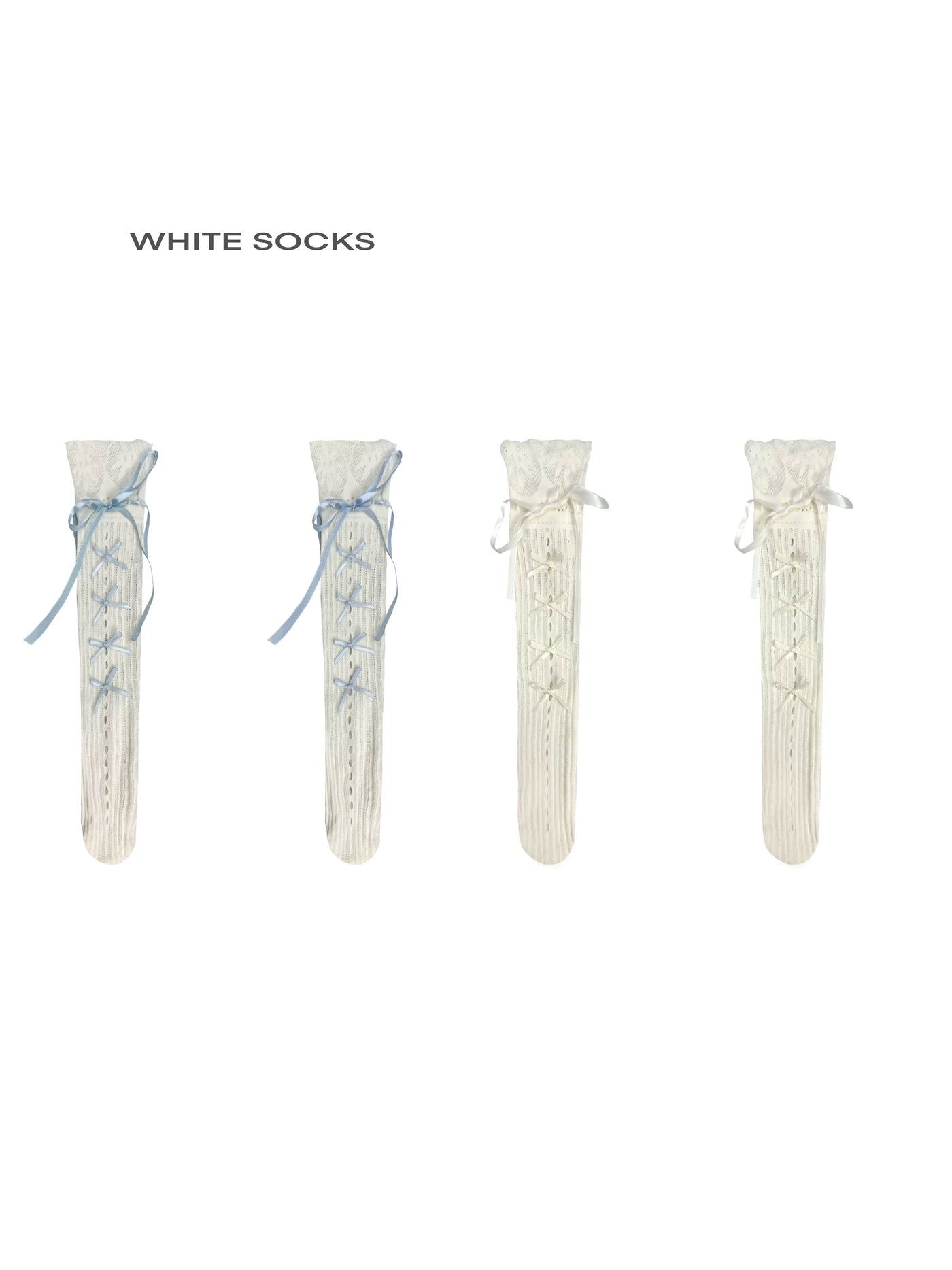 White Socks - Lolita Balletcore Socks - Individually Selectable