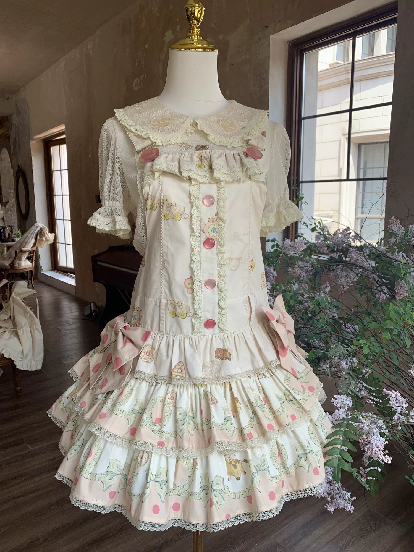 WF - Toy Box - Printed Doll-Style JSK with Pinafore and Apron Options