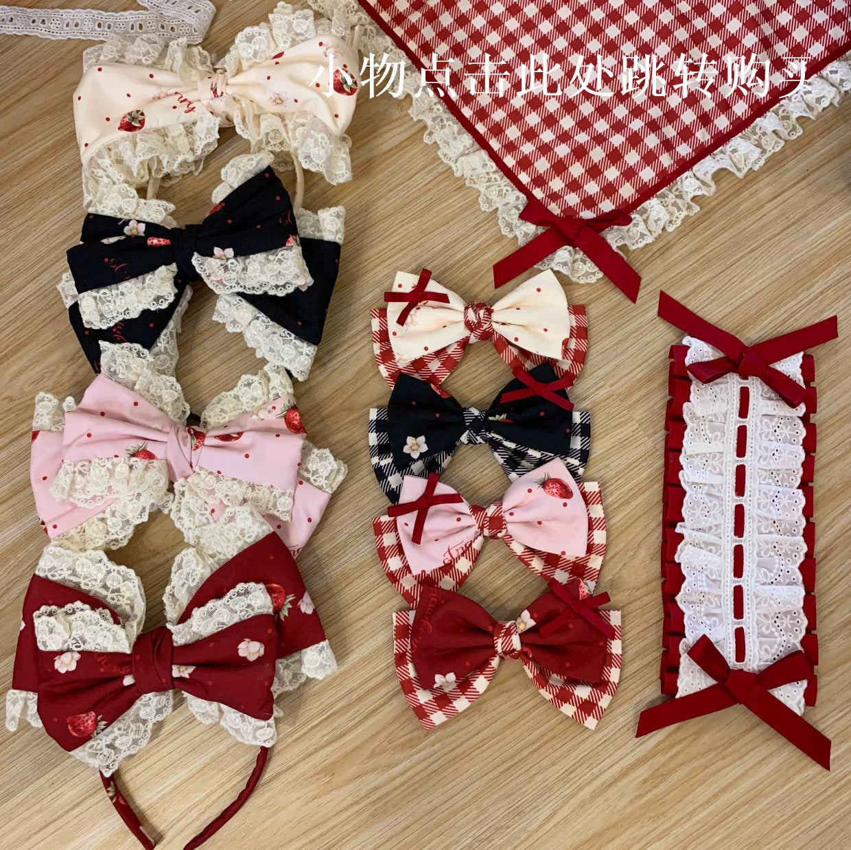 Velvet Strawberry - Sweet Printed Pinafore JSK Dress Set - detail view 6