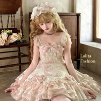 Zhijinyuan - Morning Mist Rose - Floral JSK and OP Dresses - Pink JSK / S