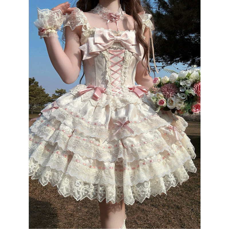 Creamy - Flower Bride - JSK Dress with Layered Lace
