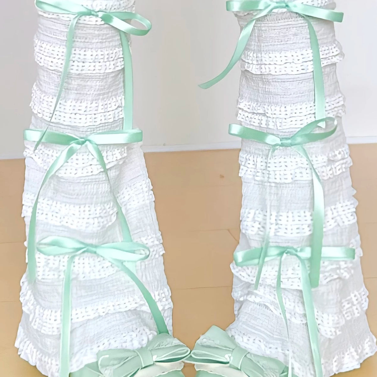 Handmade ribbon and lace Lolita leg warmers and socks - view 26