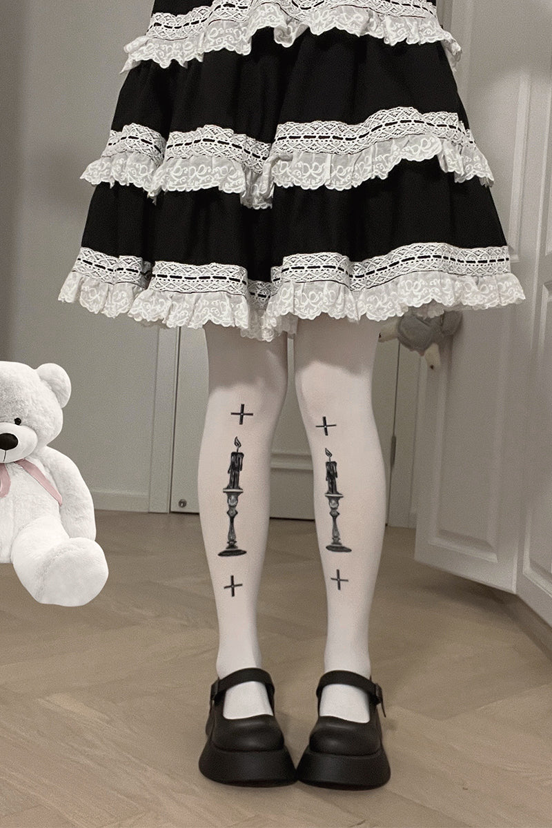 Roji Roji - Gothic Lolita 80D Velvet Pantyhose - Socks
