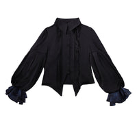 Designer's Gift - Mystique Melody - Ouji Lolita Irregular Shirt and Long Vest Set - Long Sleeve Shirt Only / S