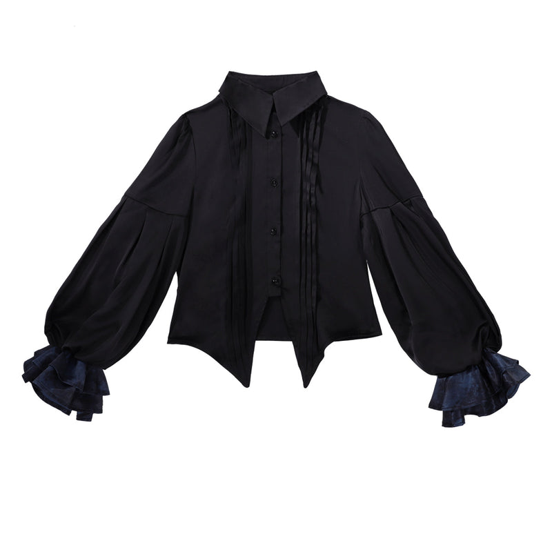 Mystique Melody - Ouji Lolita Irregular Shirt and Long Vest Set Long Sleeve Shirt Only S