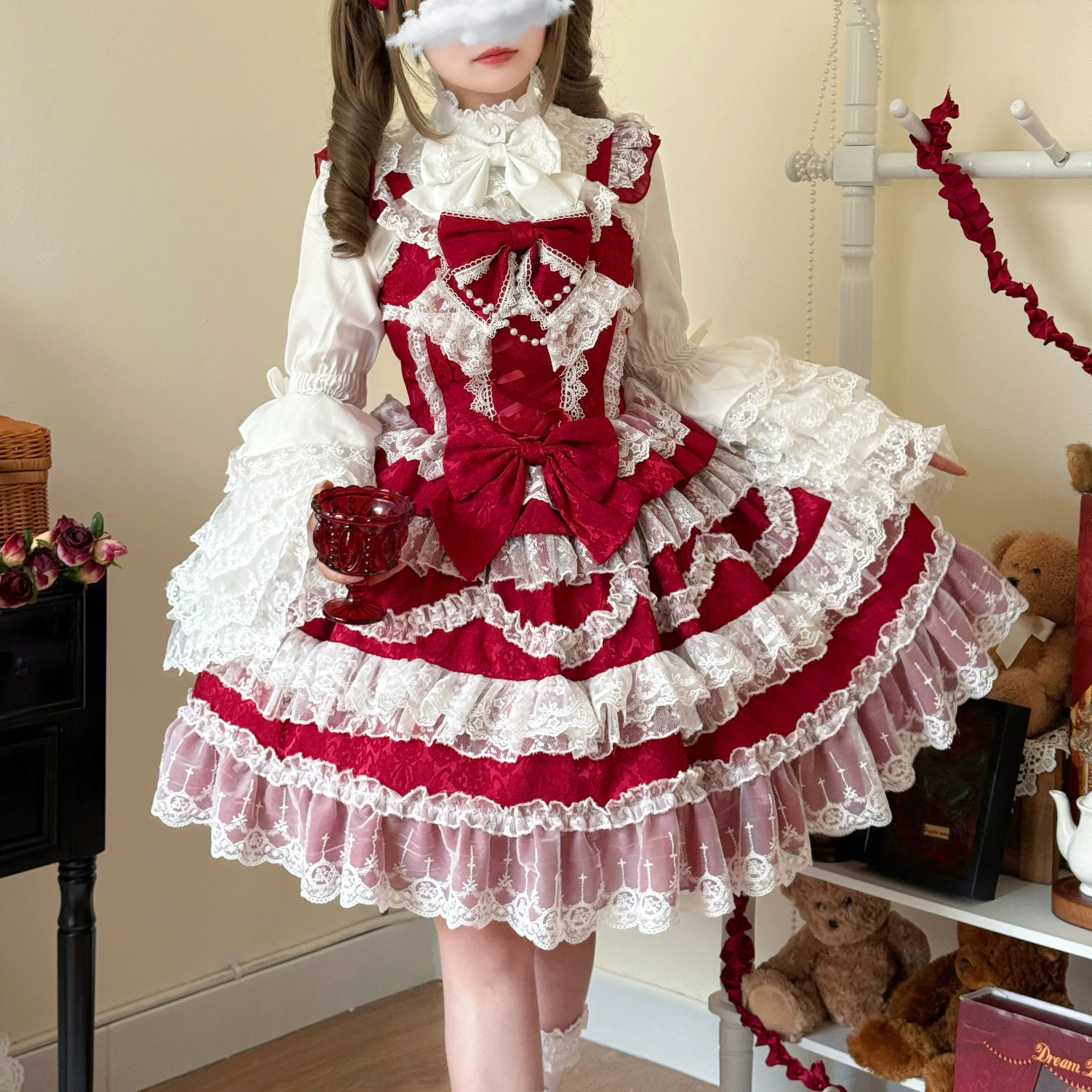 Lady Han - Love and Heart Palpitations - Lolita Dress Gorgeous Flower Marriage Jsk Suspender Dress - Lolita Fetch