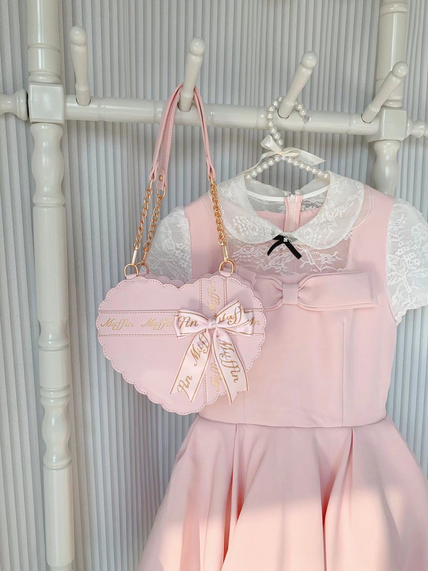Lolita - Sweet Lolita Heart Bow Bag - Individually Selectable Lolita