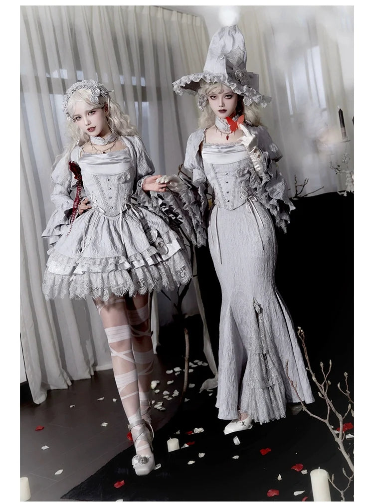 With PUJI - Twilight - Gothic Witch Lolita SK Suit Bodice Mermaid Dress