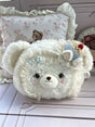 Antique Hug Bear Handheld (Striped Layered Blue Cake Hat Medium Face Bag)