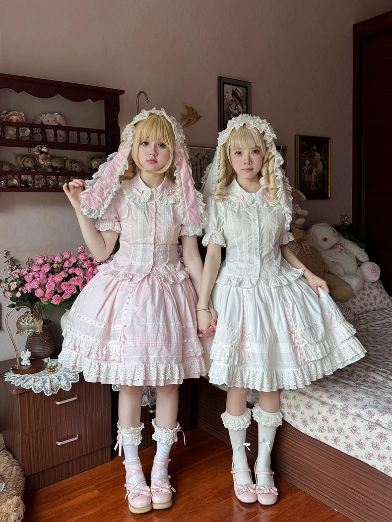 AerialCat - Praying Snowfall - Old School Lolita Skirt Suit Cape Princess Sleeve Shirt