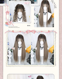 Dalao Home - Polar Day - gradient long straight wig - Polar Day Beige-Grey Gradient, Hair Net Included