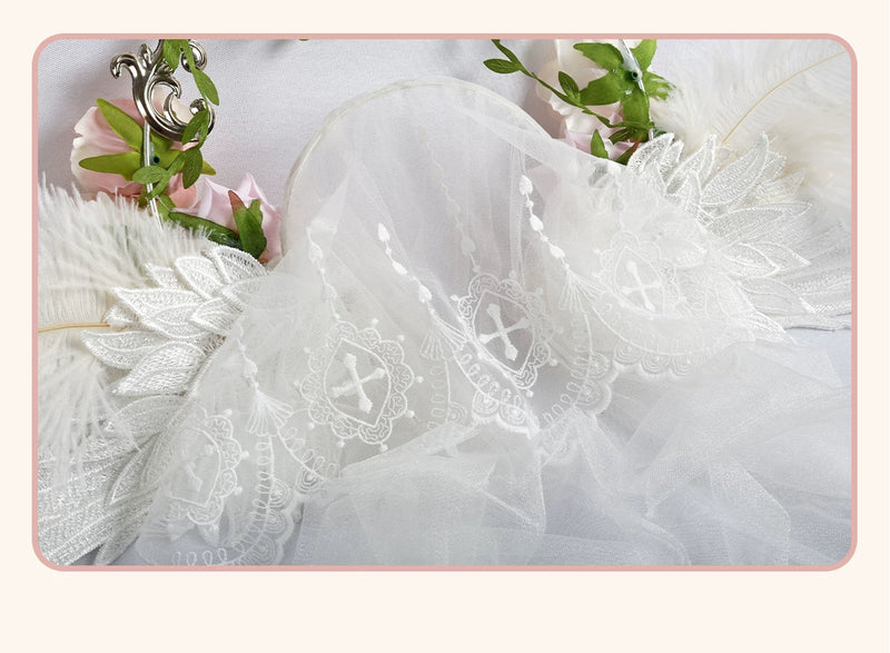 Stardust Rose - Angel Rose Crown - White Rose Crown with Wing Details