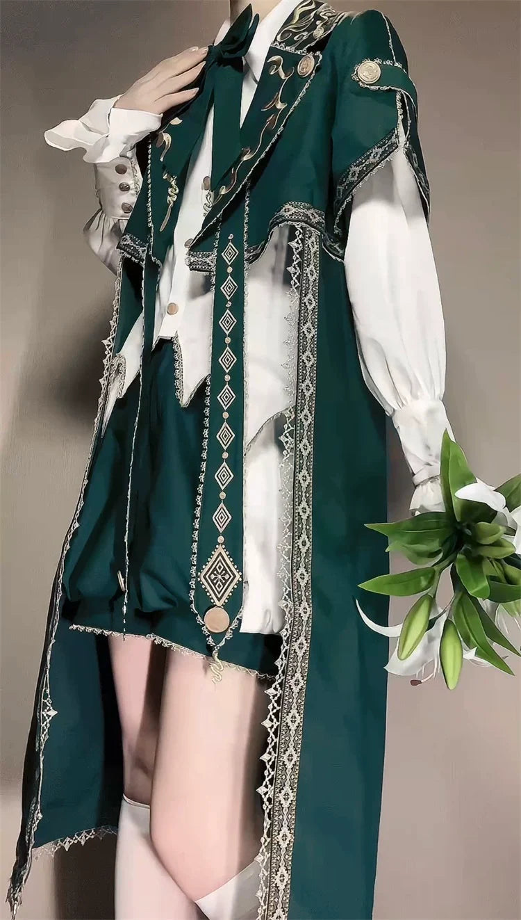 Letters from Unknown Star - Divine Envoy - Ouji Lolita Shorts Suit Military Lolita Coat and Shirt