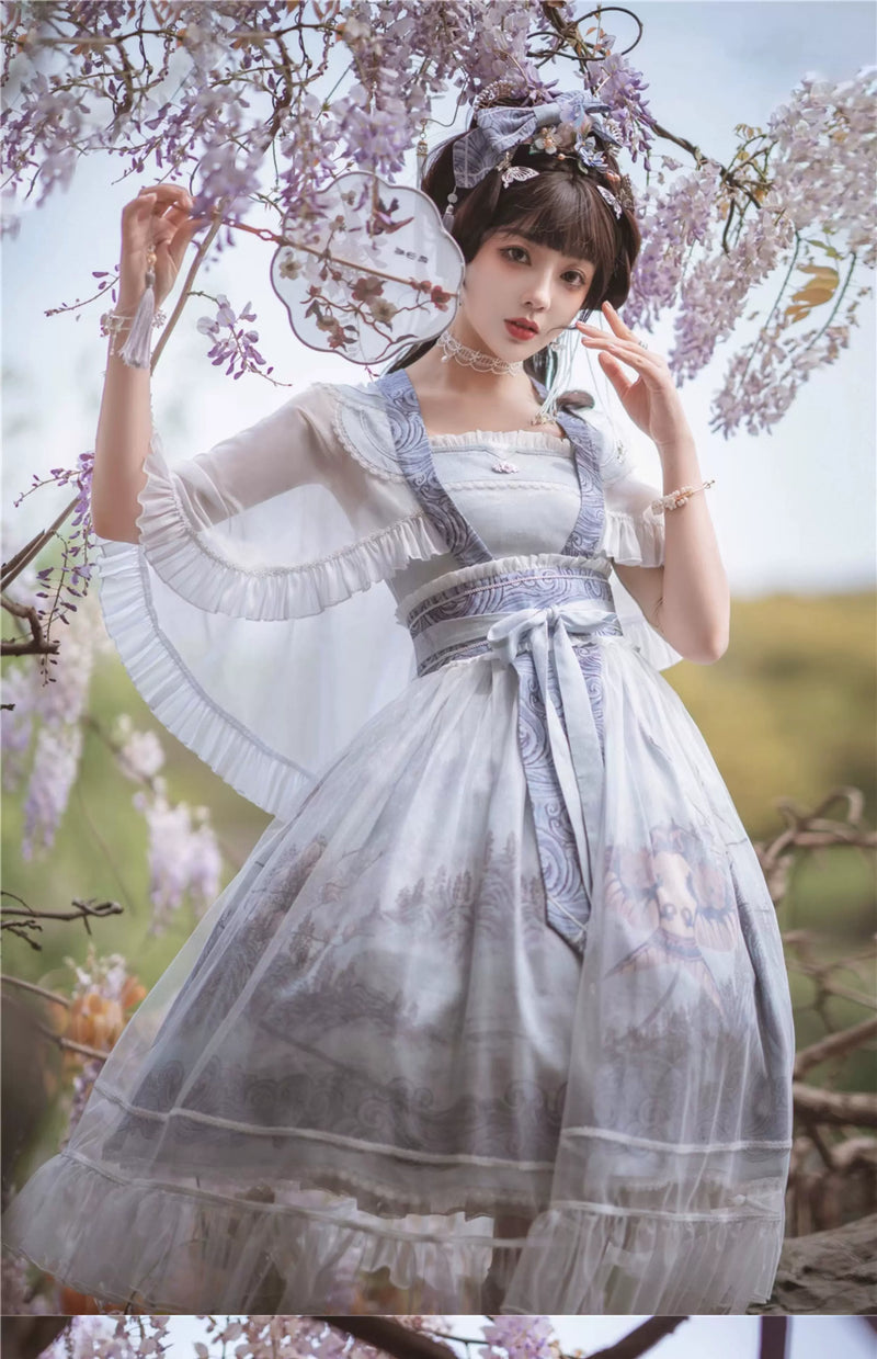Forest Wardrobe - Kites over Distant Mountains - Type II Lolita Dress and Cape Set - 5