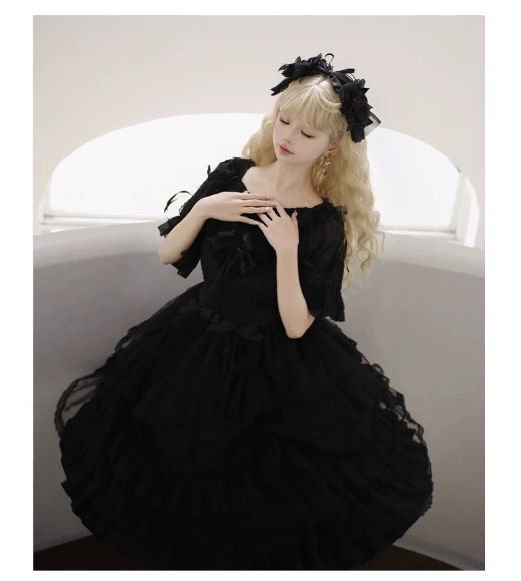 Eieyomi - Iris Love - Gothic Princess Lolita JSK Dress & Elegant Chiffon Top